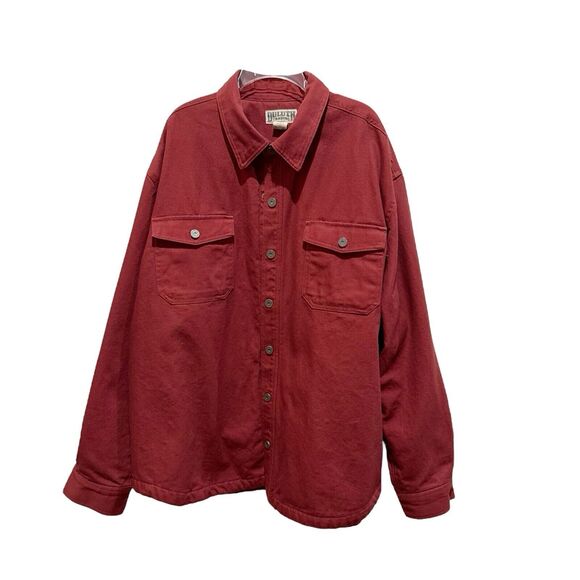 Duluth Trading Jacket Shacket Burgundy Red Fleece Lined Chore Coat Barn Mens 2XL